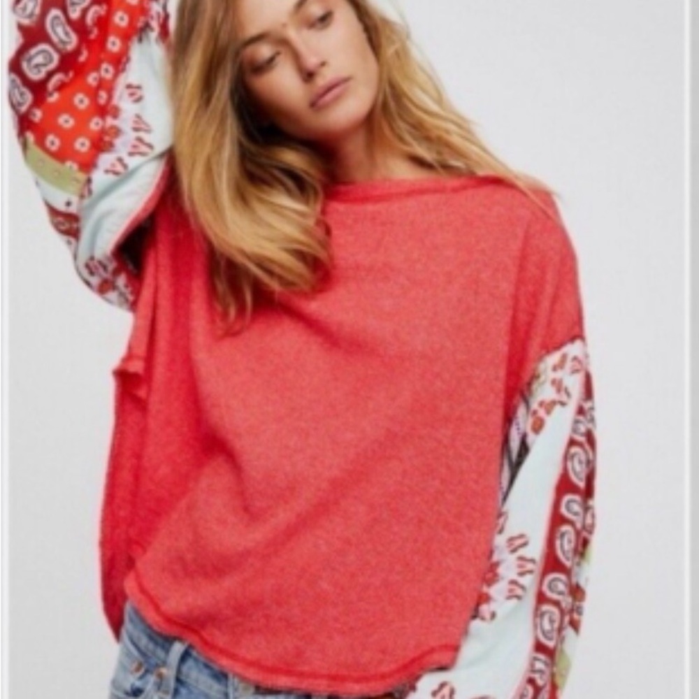 We The Free Blossom Oversized Multicolor Thermal Top